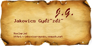 Jakovics Győző névjegykártya